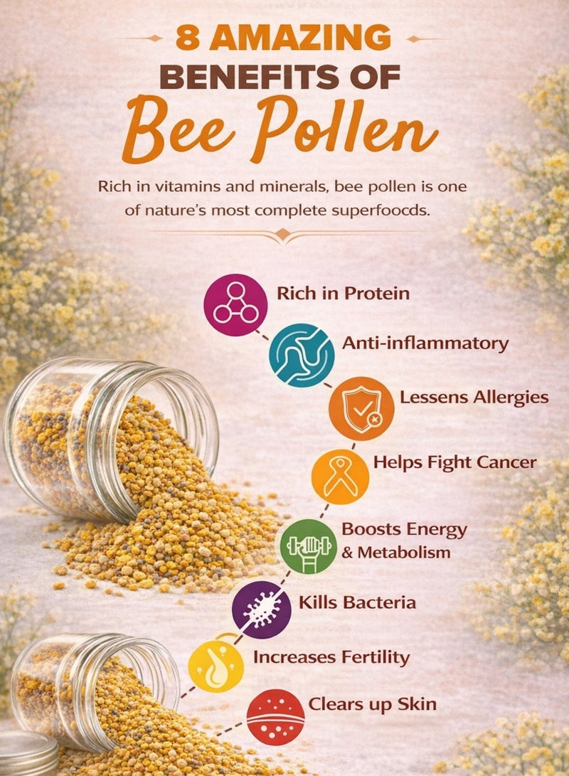 Zahr Bee Pollen (Laqah Al Nahl) – 100% Natural, Sun-Dried, Hand-Sorted Pollen Pellets | Premium Botanical Material for Gardening, Horticulture, Herbal Projects, Decorative & Aromatic Use - Image 2